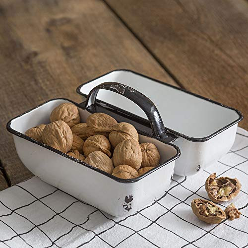 CTW Home Collection Two Bin Farm Caddy Kitchen Supplies 75 inches W x 75 inches D x 425 inches T White