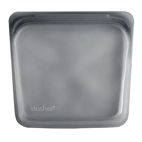 Stasher Reusable Silicone Food Bag, Sandwich Bag, Sous vide Bag, Storage Bag, Grey Stasher Reusable Silicone Food Bag, Sandwich Bag, Sous vide Bag, Storage Bag, Grey