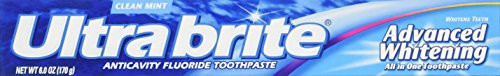 Ultra Brite Advanced Whitening Toothpaste Clean Mint 6 Ounce  Pack of 4