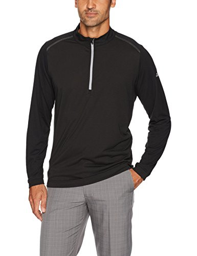 adidas Golf Men s Golf Ultra Lightweight UPF 1 4 Zip Pullover Black Small