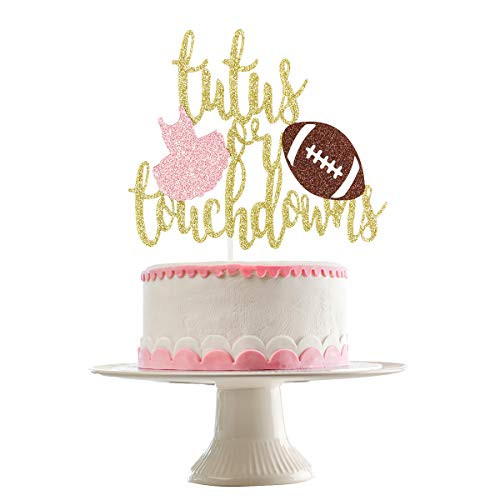 Gold Glittery Tutus Or Touchdowns Cake Topper Baby Shower Party DecorationsBaby Shower Cake Decor Gold Glittery Tutus Or Touchdowns Cake Topper Baby Shower Party DecorationsBaby Shower Cake Decor