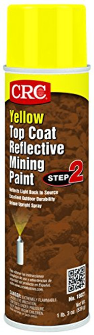 CRC 18021 Yellow Reflective Mining Paint Top Coat 15 WT oz 20 fl oz Aerosol CRC 18021 Yellow Reflective Mining Paint Top Coat 15 WT oz 20 fl oz Aerosol