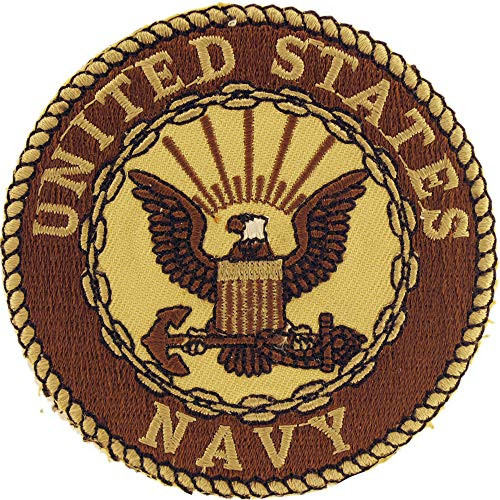 United States Navy USN Logo Seal Embroidered Patch with Iron On Adhesive Desert Sand United States Navy USN Logo Seal Embroidered Patch with Iron On Adhesive Desert Sand