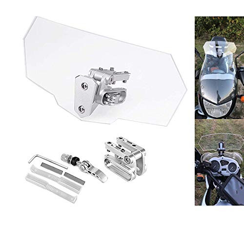 Universal Motorcycle Clear Windshield Extension Airflow Adjustable Clip on Windscreen Spoiler Wind Deflector for Motorbike