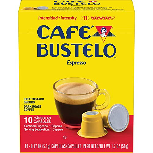 Cafe Bustelo Coffee Espresso Dark Roast Coffee 40 Count Capsules for Espresso Machines 11 Intensity