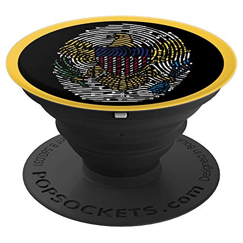 US Virgin Islands Flag Is In My Proud DNA Fingerprint PopSockets Grip and Stand for Phones and Tablets