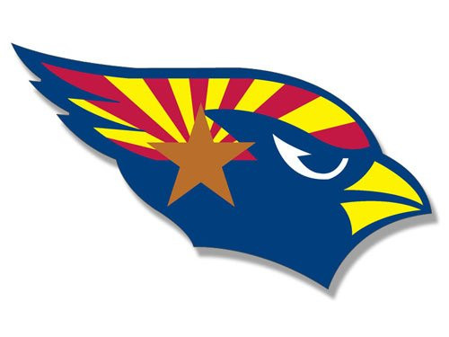 American Vinyl Cardinals Shaped Arizona State Flag Sticker  Shape Logo az