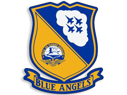 American Vinyl Blue Angels Shield   Banner Shaped Sticker  Naval air Show Jet Pilot Fly