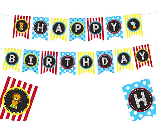 CARNIVAL THEMED HAPPY BIRTHDAY BANNER   Carnival Decorations For Party Circus Birthday Party Supplies Carnival Theme Decorations Circus Party Decorations Carnival Theme Party Decor Festival Happy Birthday Banner Elephant Happy Birthday Banner   8 x 5