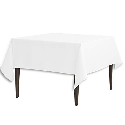 LinenTablecloth 85 Inch Square Polyester Tablecloth White