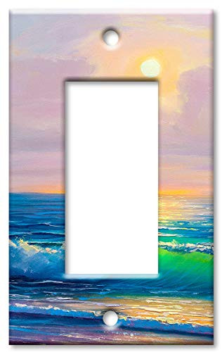 Art Plates 1-Gang Rocker (Decora) OVERSIZE Switch Plate/OVER SIZE Wall Plate - Beach in the Morning