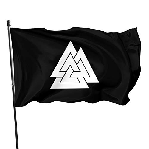Valknut Symbol Norse Warrior 3x5 FT American Flag Outdoor Banner Family Banner Garden Banner Black Valknut Symbol Norse Warrior 3x5 FT American Flag Outdoor Banner Family Banner Garden Banner Black