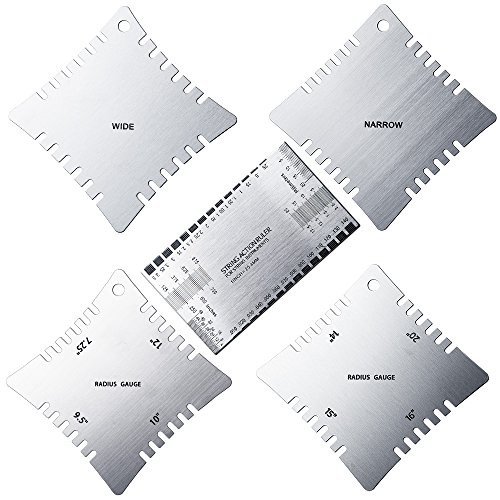 Vangoa Guitar Set Up Luthier Tools Including String Action Ruler Gauge and Guitar Notched Radius Gauges for Electric Bass Acoustic Guitar