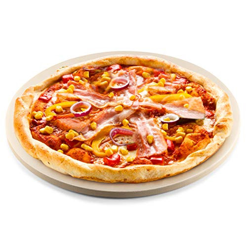 Lirradight Pizza Stone Ceramic Pizza Grilling Stone Baking Stone Perfect Baking Tools for BBQ and Grill   Thermal Shock Resistant Durable and Safe Stone 105   Round