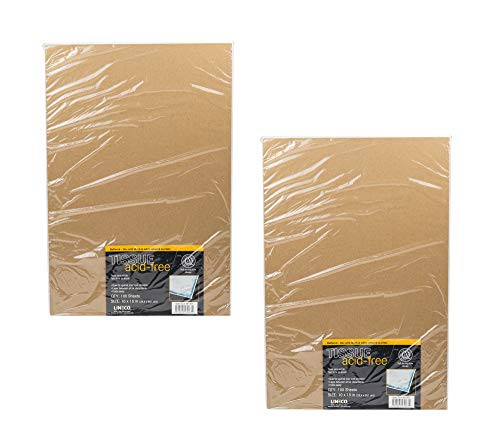 Lineco Buffered Acid Free Interleaving Tissue Paper 10 x 15 Inches Protect Prints Documents Letters Newspaper Magazines Prevent Harm To Your Products  Pack of 100 sheets Set of 2  White