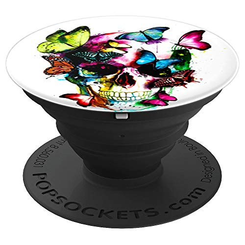 Cute cool butterfly funny skull colorful butterfly gift PopSockets Grip and Stand for Phones and Tablets
