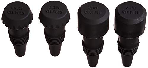 VINO AND BREW STOPPER COMBO PACK BLACK BEER BOTTLE STOPPER