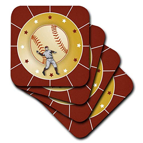3dRose Vintage Baseball Player Design and Baseball Over Maroon Background Ceramic Tile Coasters Set of 4 CST 219406 3 3dRose Vintage Baseball Player Design and Baseball Over Maroon Background Ceramic Tile Coasters Set of 4 CST 219406 3
