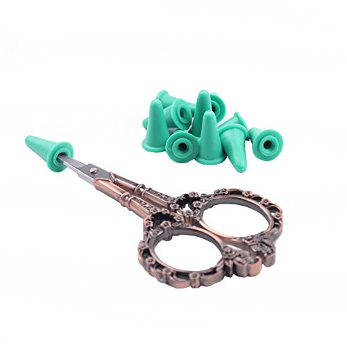BIHRTC Vintage European Style Plum Blossom Scissors for Embroidery Sewing Craft Art Work   Everyday Use with 10 Pcs Safety Cover