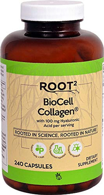 Vitacost ROOT2 BioCell Collagen With Hyaluronic Acid    100 Milligram Per Serving   240 Capsules