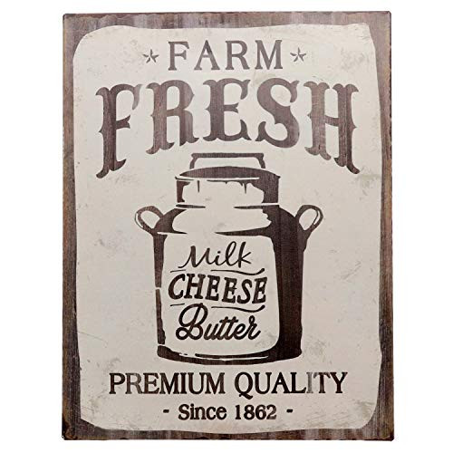 Barnyard Designs Farm Fresh Milk Cheese Butter Retro Vintage Tin Bar Sign Country Home Decor 10" x 13"