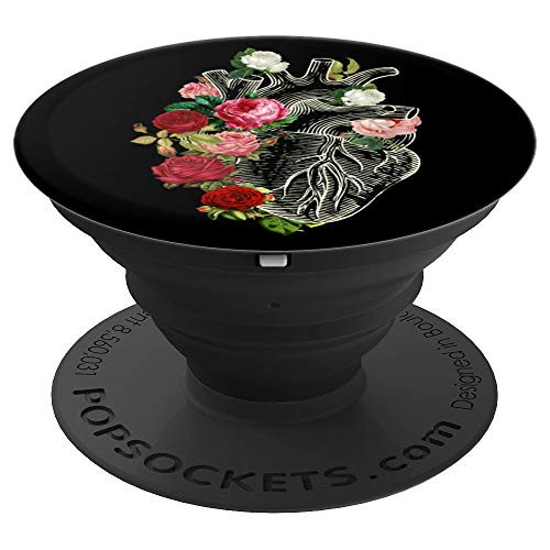 Anatomical Heart And Flowers Show Your Love Women Men PopSockets Grip and Stand for Phones and Tablets