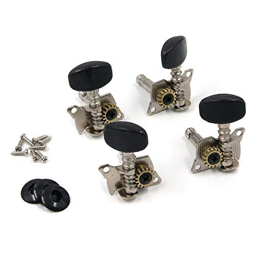 Geesatis Ukulele Tuning Pegs Black Ukulele Parts Tuning Pegs Machines Ukulele Replacement Accessories Tool 4 pcs