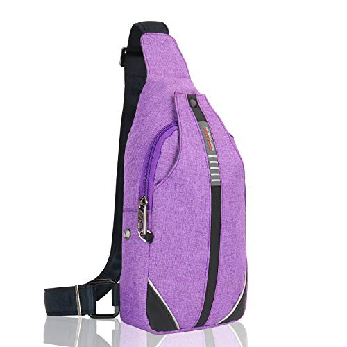 Waterfly Small Crossbody Sling Backpack Anti Theft Backpack for Traveling Chest Shoulder Bag  Purple