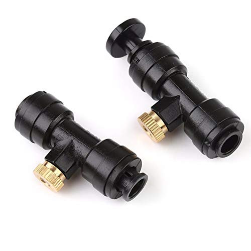 Watering Misting Nozzle Kit 10x Brass Mister Nozzles 03mm 10 24 UNC   10x 1 4 inch Slip Lok Mist Nozzle Tees   1x Plug Black