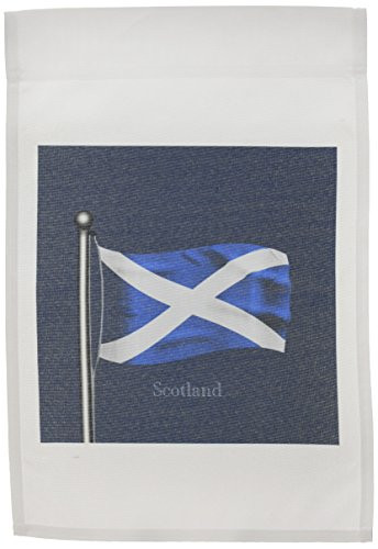 3dRose fl 165743 1 Waving Flag of Scotland on a Flagpole with Dark Blue Background Garden Flag 12 by 18 Inch