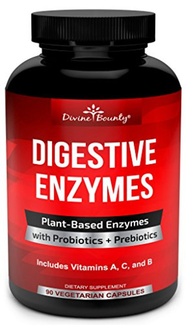 Digestive Enzymes with Probiotics   Prebiotics   Digestive Enzyme Supplements w Lipase Amylase Bromelain   Support a Healthy Digestive Tract for Men and Women  90 Vegetarian Capsules