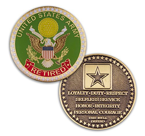 US Army Retired Challenge Coin   Amazing Army Military Coin   Designed by Military Veterans   Officially Licensed With The US Army