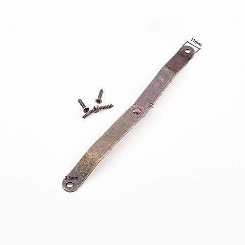 MroMax 2Pcs Furniture Box Rotatable Folding Lid Support Hinge Bronze Tone 83x11x12mm