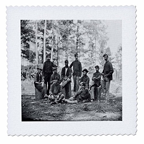 3dRose Print of Civil War Soldiers Picture - Quilt Square, 8 by 8-Inch (qs_204923_3)
