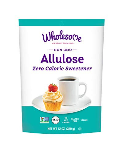 Wholesome Sweeteners Allulose Zero Calorie Granulated Sweetener No Glycemic Impact Non GMO Gluten Free   Vegan 12 oz  Pack of 1