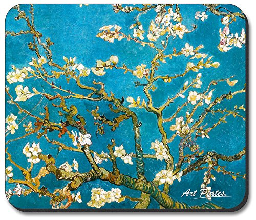 Art Plates Brand Mouse Pad with Vincent Van Gogh - Almond Blossoms design