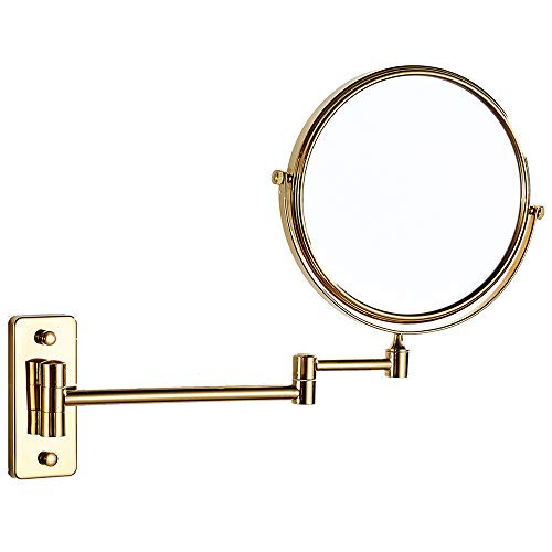 Cavoli 8 Inch Bathroom Two Sided Swivel Wall Mounted Mirror with 10x MagnificationGold Finish 8in10x Cavoli 8 Inch Bathroom Two Sided Swivel Wall Mounted Mirror with 10x MagnificationGold Finish 8in10x
