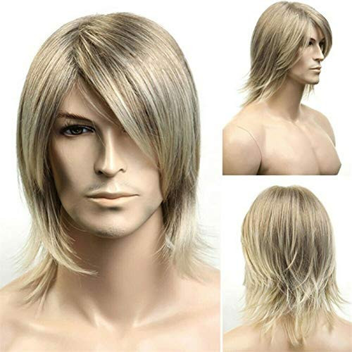Kaneles Short Blonde Straight Men s Wig Replacement Synthetic Costume Hair Wigs for Male Boy Kaneles Short Blonde Straight Men s Wig Replacement Synthetic Costume Hair Wigs for Male Boy
