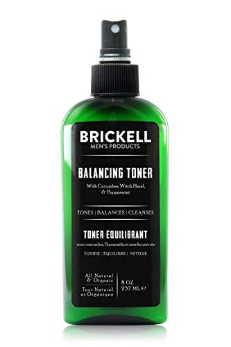 Brickell Men s Balancing Toner For Men Natural and Organic Alcohol Free Cucumber Mint Facial Toner with Witch Hazel 8 Ounce Scented