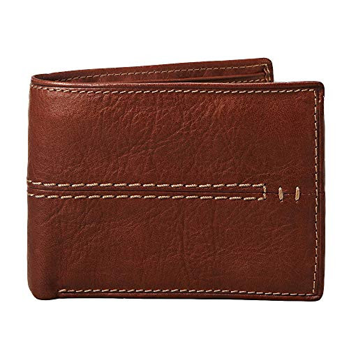 Relic by Fossil Men s Traveler Wallet Channel Brown One Size
