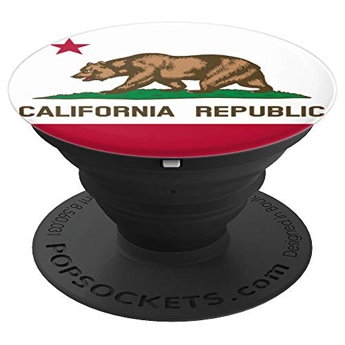 California Flag Apparel Co California Republic Bear Logo Original PopSockets Stand for Smartphones PopSockets Grip and Stand for Phones and Tablets