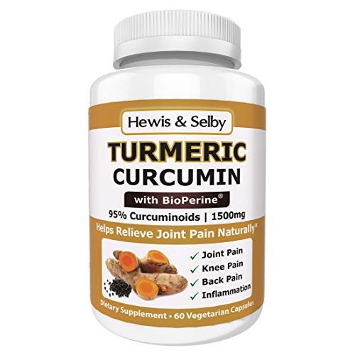 Hewis   Selby Turmeric Curcumin 1500mg Capsules   95  Standardized Curcuminoids   Black Pepper   60 Veggie Caps   Natural Joint Pain Relief   Anti Inflammatory   Made in USA