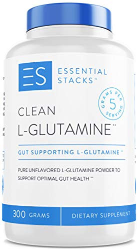 Essential Stacks Clean L Glutamine Powder   Designed for Optimal Gut Health   Pure Unflavored L Glutamine Powder That Mixes Easily   Has No Odor