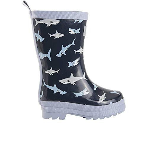 Hatley Boys  Printed Rain Boots Raincoat Shark Frenzy 5 US Child