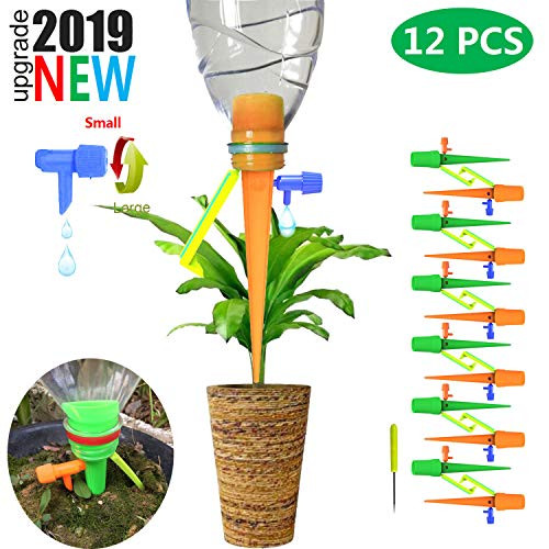 12Pack Automatic Vacation Drip Watering Bulbs Globes Stakes System For Indoor Outdoor Plant Self Watering Spikes Plant Watering Devices With Slow Release Control Valve Switch and Supporting shelves 12Pack Automatic Vacation Drip Watering Bulbs Globes Stakes System For Indoor Outdoor Plant Self Watering Spikes Plant Watering Devices With Slow Release Control Valve Switch and Supporting shelves