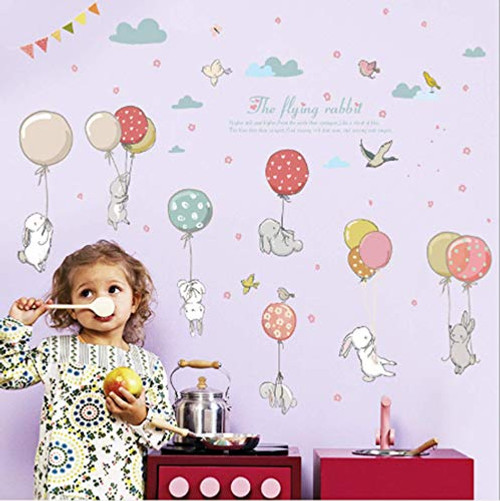 Colourful Children's Cartoon Fantasy Balloon Cute Rabbit Wall Decals Stickers Kids Colorful Cartoon Removable Wall Stickers for Kids Nursery Bedroom Living Room Colourful Children's Cartoon Fantasy Balloon Cute Rabbit Wall Decals Stickers Kids Colorful Cartoon Removable Wall Stickers for Kids Nursery Bedroom Living Room