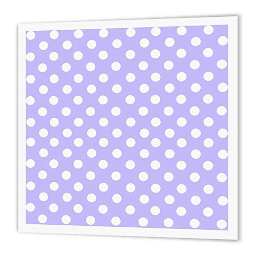 3dRose ht 56689 2 White Polka Dot Pattern on Lilac Purple Retro Vintage Style Girly Dots Iron on Heat Transfer 6 by 6  for White Material