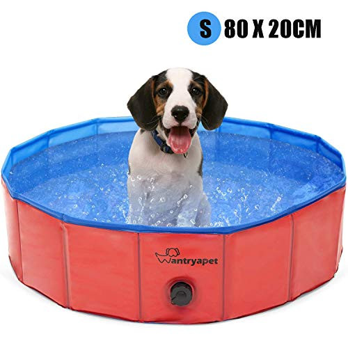 WANTRYAPET Foldable Dog Pet Bath Swimming Pool Collapsible Dog Pet Pool Bathing Tub Kiddie Pool for Pets Dogs Cats and Kids S