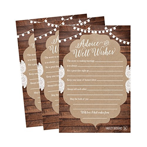 50 4x6 Rustic Wedding Advice   Well Wishes For The Bride and Groom Cards Reception Wishing Guest Book Alternative Bridal Shower Games Note Card Marriage Advice Bride To Be Best Wishes For Mr   Mrs