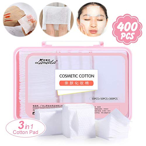 Cotton Squares Cotton Pads 400 Lin Free Makeup Removal Pad Cotton Soft 100  Cotton Pads Makeup Face Cleansing Pad Facial Toner Pads 400PCS